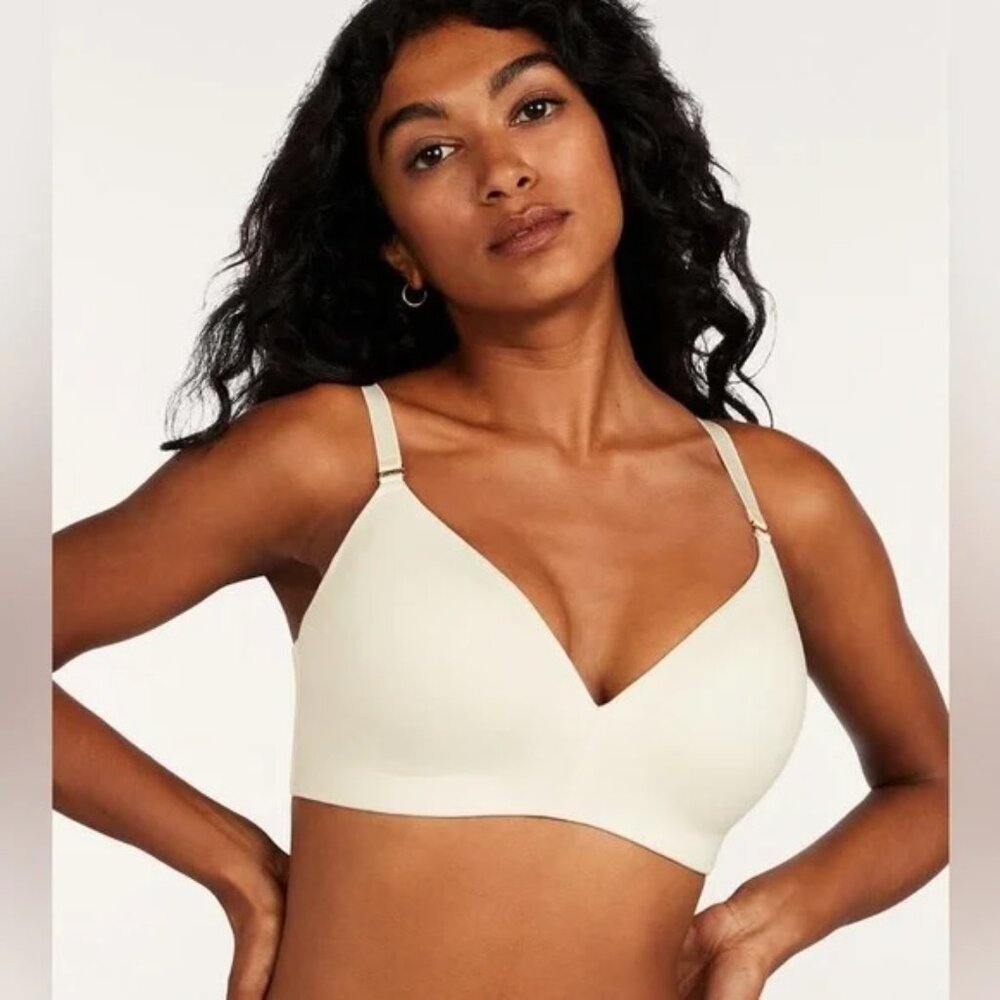 ThirdLove 36D Nude Wireless Bra Smooth Cup Adjustable Straps EUC